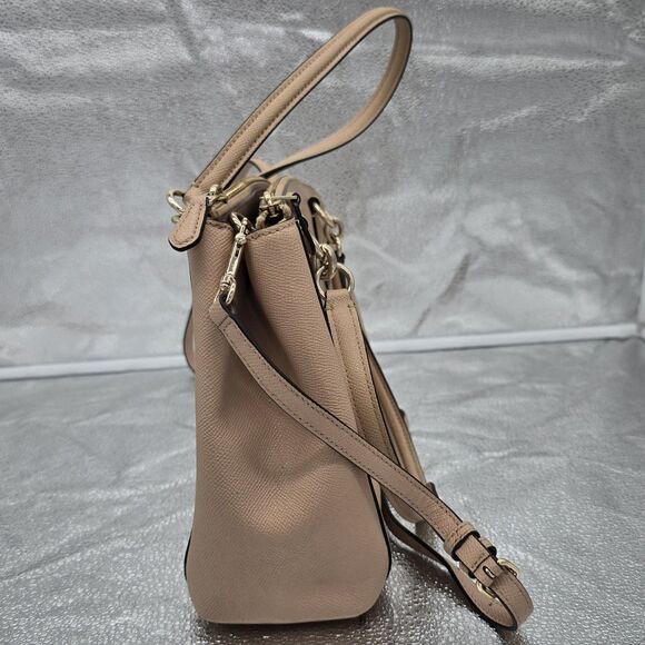 Coach Small Christie Carryall Crossgrain Leather F57520 Beechwood Tan